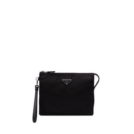 Prada `Re-Nylon` And Saffiano Leather Pouch