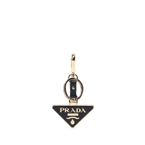 Prada Saffiano Leather And Metal Keychain