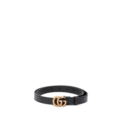 Gucci Thin Belt With `Double G` Buckle