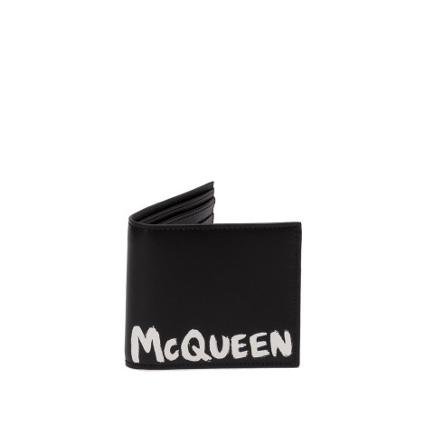 Alexander McQueen `Mcqueen Graffiti` Print Wallet