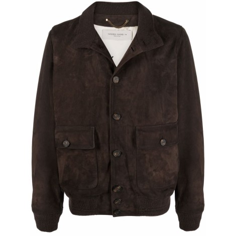 Golden Goose `Golden` Soft Leather Bomber Jacket