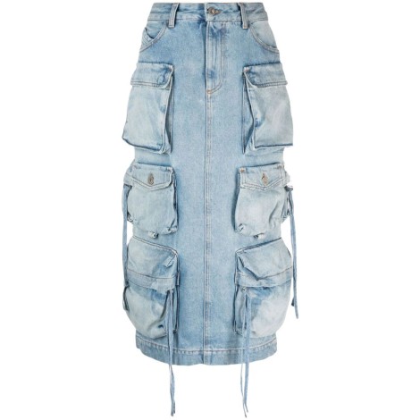 The Attico Midi Denim Skirt