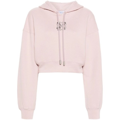 Off White `Bling Leaves S Arrow` Cropped Hoodie 