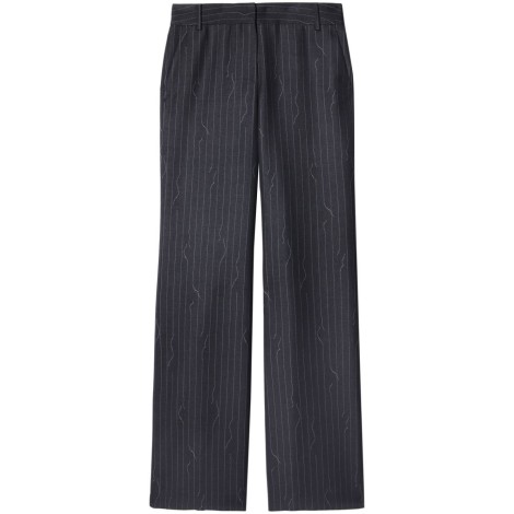 Off White Pinstripe Wide Pants