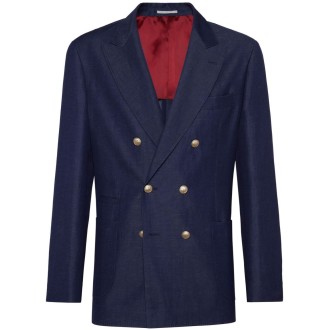 Brunello Cucinelli Blazer With Patch Pockets And Metal Buttons