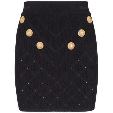 Balmain 6 Buttons Knit Short Skirt