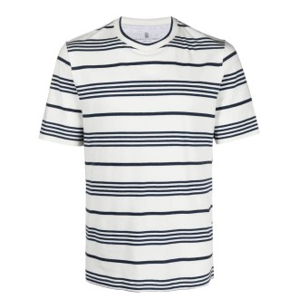 Brunello Cucinelli Multi Stripe Crew-Neck T-Shirt