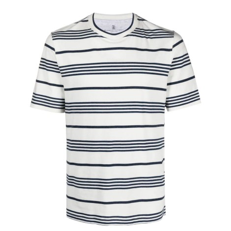 Brunello Cucinelli Multi Stripe Crew-Neck T-Shirt