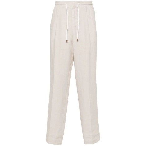 Brunello Cucinelli Garment-Dyed Leisure Fit Pants With Drawstring And 