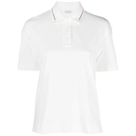 Brunello Cucinelli Polo Shirt With Shiny Collar Trim