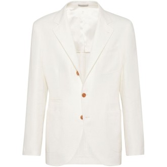 Brunello Cucinelli Diagonal Deconstructed Blazer With Patch Pockets