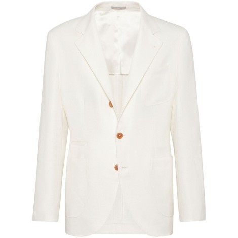 Brunello Cucinelli Diagonal Deconstructed Blazer With Patch Pockets