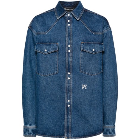 Palm Angels `Monogram` Denim Shirt