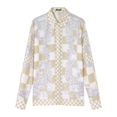 Versace `Silver Baroque` Print Formal Shirt