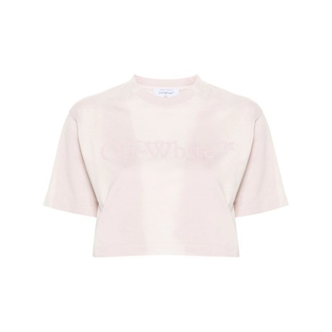 Off White `Laundry` Cropped T-Shirt