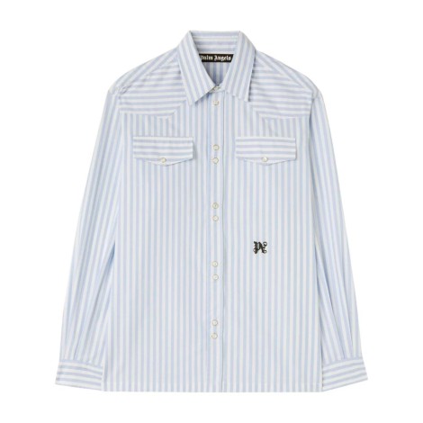 Palm Angels `Monogram` Striped Shirt 