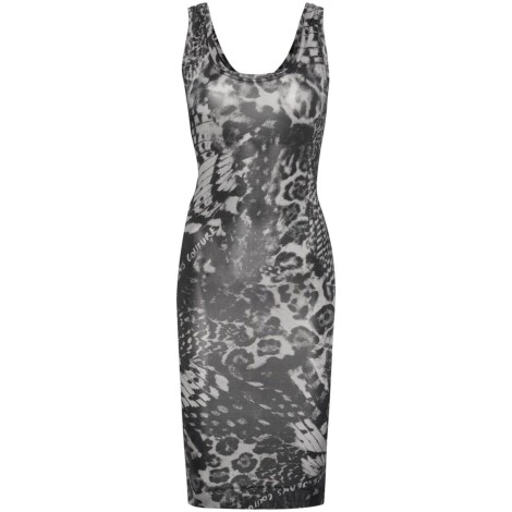 Versace Jeans Couture `Organzino` Animalier Print Mini Dress