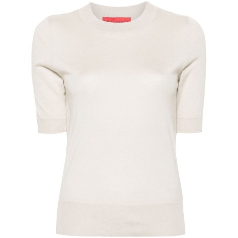 Wild Cashmere Half-Sleeve Crew-Neck Sweater