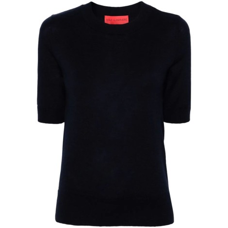 Wild Cashmere Half-Sleeve Crew-Neck Sweater