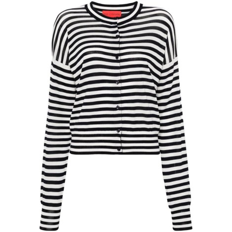 Wild Cashmere Striped Crew-Neck Cardigan