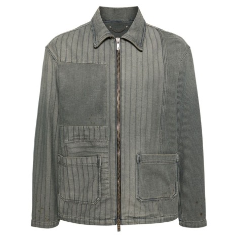 Golden Goose `Journey` Full-Zip Denim Jacket With Patched Stripes