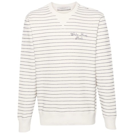 Golden Goose `Journey` Striped Crew-Neck Sweatshirt With `Venice Loves