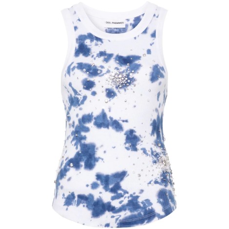 Des Phemmes Tie Dye `Splash` Embroidery Tank Top