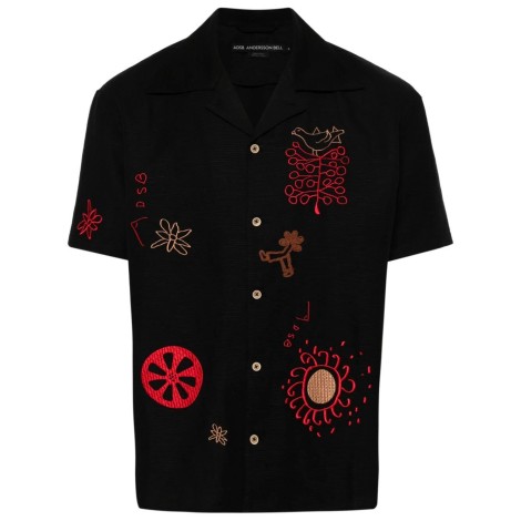 Andersson Bell `April` Embroidery Open Collar Short Sleeve Shirt