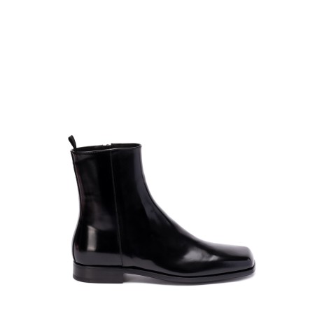 Prada Brushed Leather Ankle Boots