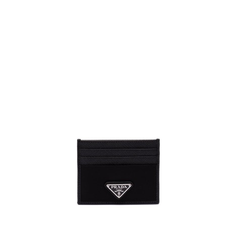 Prada Nylon And Saffiano Leather Card Holder