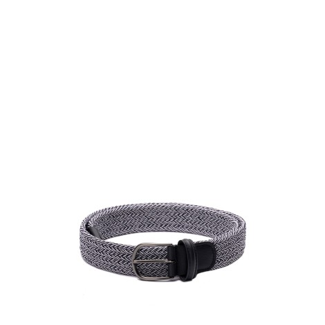 Anderson's Two-Tone Elastic Woven Belt With Nappa Trim