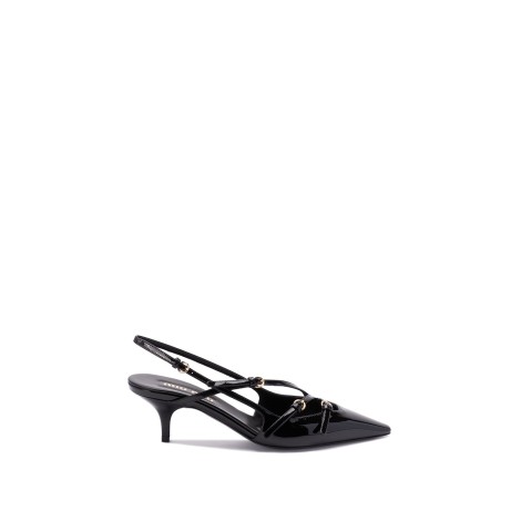 Miu Miu Patent Leather Slingbacks With Buckles