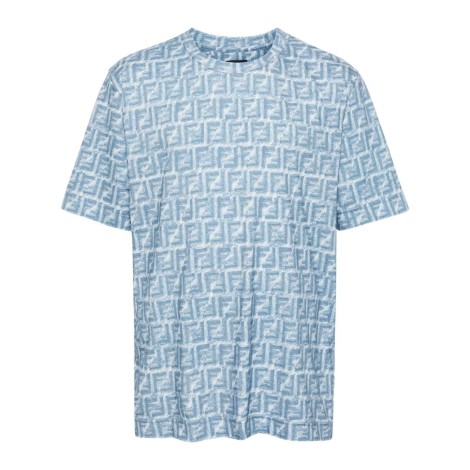 Fendi `Fringed Print Ff` T-Shirt