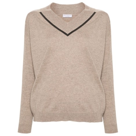 Brunello Cucinelli Long Sleeve V-Neck Sweater