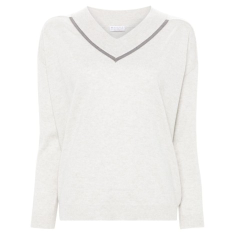 Brunello Cucinelli Long Sleeve V-Neck Sweater