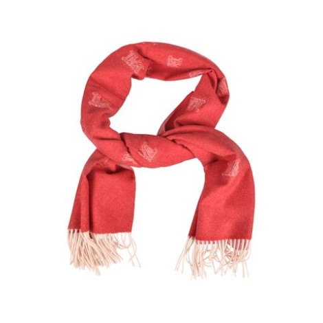 Stola WSKLAUS di Max Mara da donna, colore rosso. Realizzata  in puro cachemire zibellino con frange. Caratterizzata da motivo jacquard monogram e ricamo 