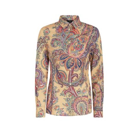 Camicia di Etro, da donna, colore multicolore. Realizzata in cotone stretch, decorata da una stampa con motivi Paisley. 