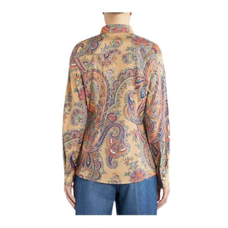 Camicia di Etro, da donna, colore multicolore. Realizzata in cotone stretch, decorata da una stampa con motivi Paisley. 