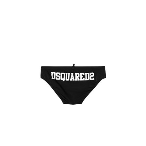 Slip mare di Dsquared2, da uomo, colore nero. Modello realizzato in nylon stretch con lettering sul retro stampato a contrasto. Vita elasticizzata con coulisse interna. 