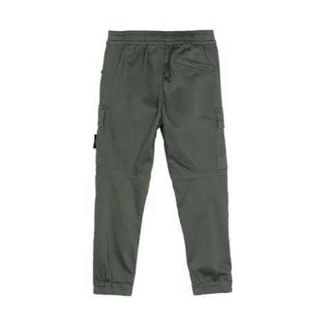 Pantaloni dritti con motivo Compass in cotone elasticizzato verde con caratteristico motivo, vita elasticizzata, due tasche con inserti e due tasche laterali cargo, orli alle caviglie elasticizzati. 