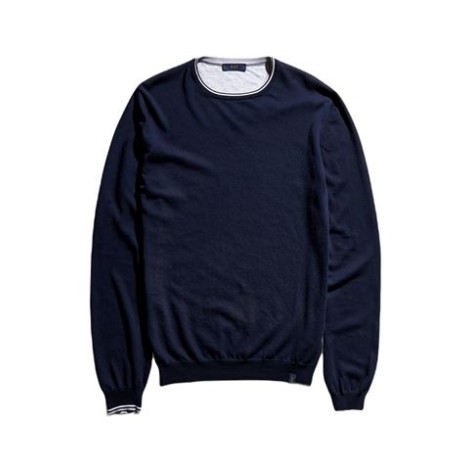 Maglia di Fay, da uomo, colore blu. Modello a maniche lunghe, realizzato in maglia rasata di cotone. Caratteizzato da profili a costine con righe a contrasto e dettaglio etichetta logo sul fondo. Collo tondo. Vestibilità regolare. 