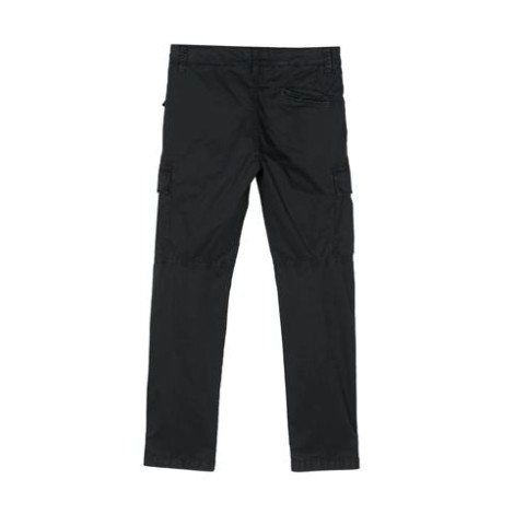 Pantalone cargo in tela di cotone elasticizzato,caratteristica applicazione Compass removibilevita media , patta con zip e chiusura frontale con bottoni , due tasche laterali con zip e due tasche laterali applicate.   