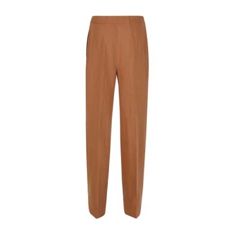 Pantalone di Eleventy, da donna, colore terracotta. Modello a vita alta, chiusura con gancio e zip. 