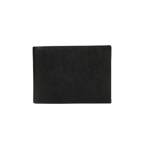 Portafoglio di Karl Lagerfeld, da uomo, colore nero. Modello realizzato in pelle saffiano con slot porta carte. Logo stampato. 