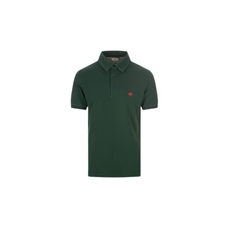 Polo di Etro da uomo, color verde. Modello in jersey di cotone, impreziosita da un sottocollo decorato con una stampa Paisley. Caratterizzata dal logo sul petto. 