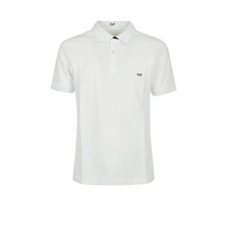 Polo di Fay, da uomo, colore bianco. Modello a maniche corte, realizzato in piquet stretch. Caratterizzato da logo ricamato a contrasto sul petto e colletto double bicolore. Chiusura con tre bottoni. Vestibilità regolare. 