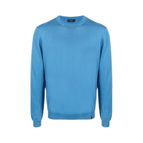 Maglia di Fay, da uomo, colore blu. Modello a maniche lunghe, realizzato in maglia rasata di cotone in capo effetto frosted. Caratterizzato da profili a costine e dettaglio etichetta logo applicata sul fondo. Collo rotondo. Vestibilità regolare. 