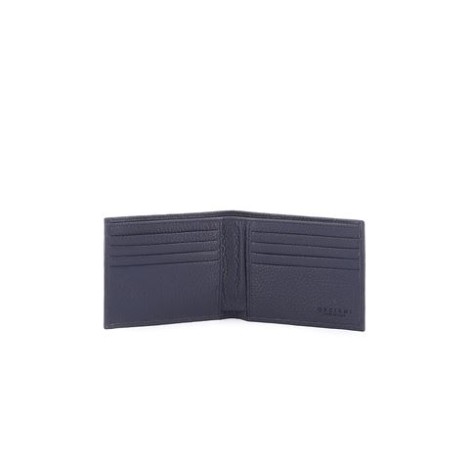 Portafoglio BIFOLD, di Orciani, da uomo, colore blu. Modello in morbida pelle a grana con uno scomparto per banconote e fessure per carte.Colore del brand: Navy  