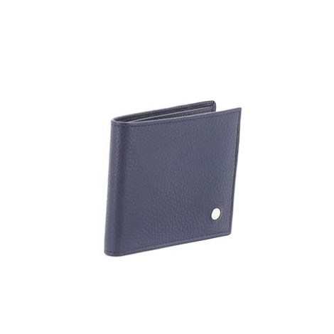 Portafoglio BIFOLD, di Orciani, da uomo, colore blu. Modello in morbida pelle a grana con uno scomparto per banconote e fessure per carte.Colore del brand: Navy  