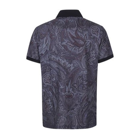 Polo realizzata in piquet di cotone e decorata con stampa Paisley all over. Il modello è impreziosito da Pegaso e logo ETRO ricamati ton-sur-ton sul petto.  